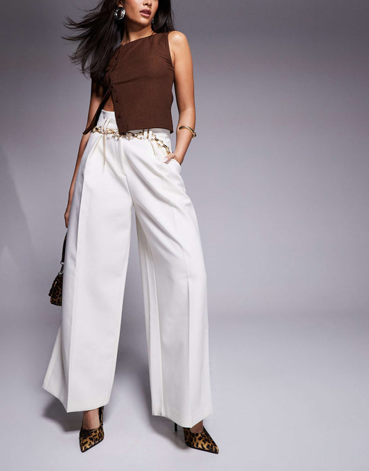 High Waisted Wide Leg Trouser