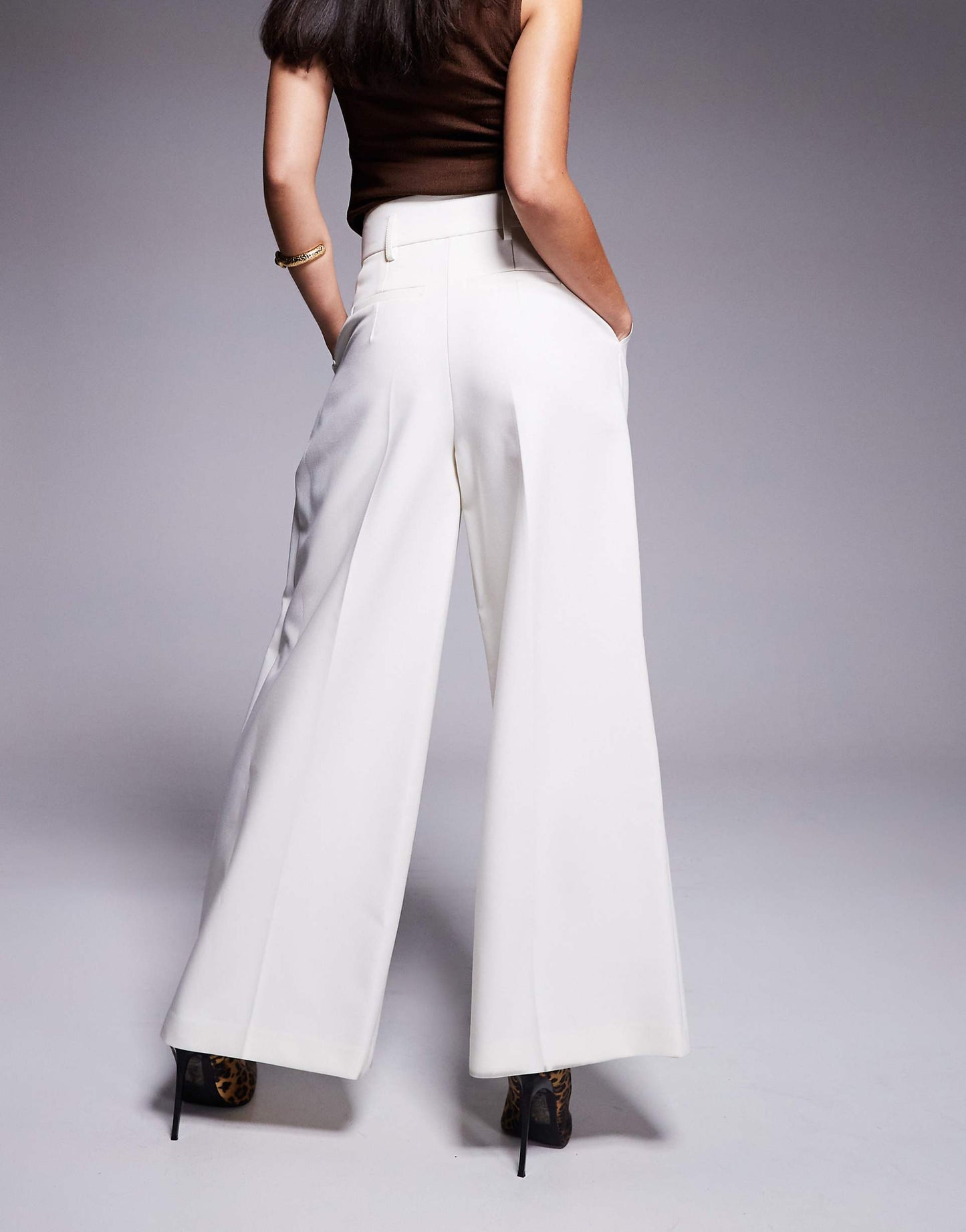 High Waisted Wide Leg Trouser