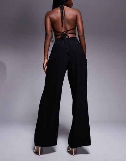 Pleated Wide Leg Trouser