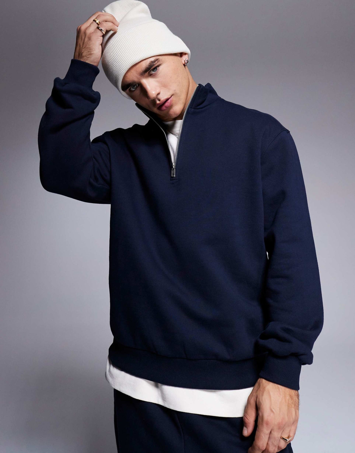 Premium Heavyweight Oversized Quarter Zip Sweatshirt 400Gsm