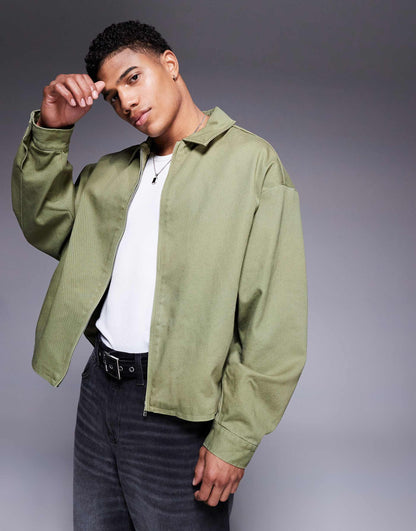 Boxy Oversized Harrington Jacket