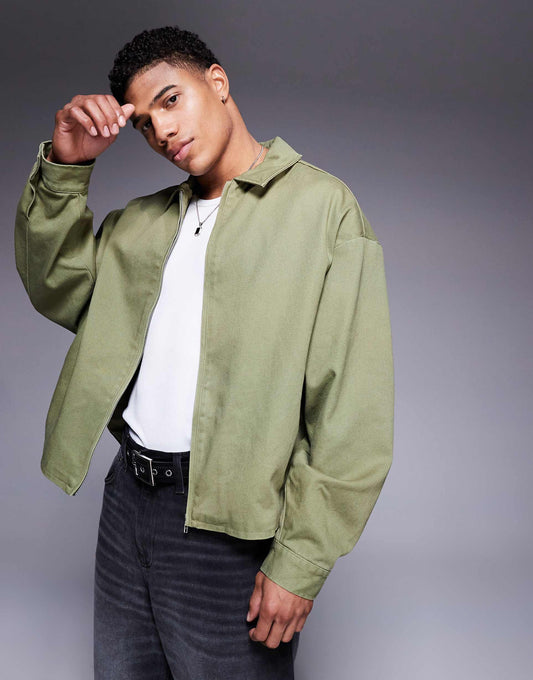 Boxy Oversized Harrington Jacket