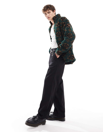 Diamond Print Borg Sherpa Jacket