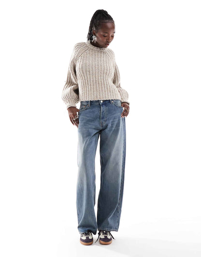 Knitted Jumper With Balloon Sleeves