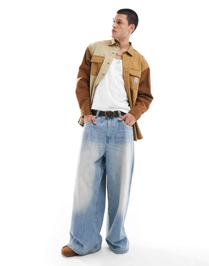 Casey Jones Workwear Colourblock Twill Shirt Relaxed Fit