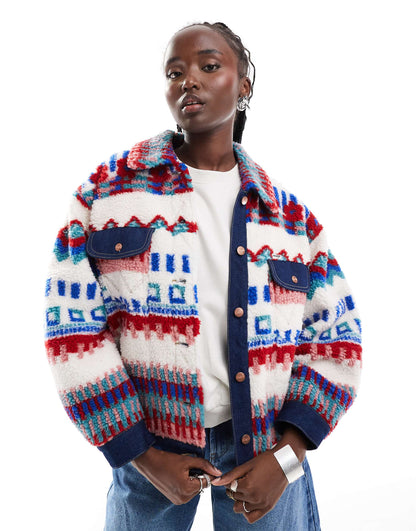 Aztec Borg Trucker Jacket