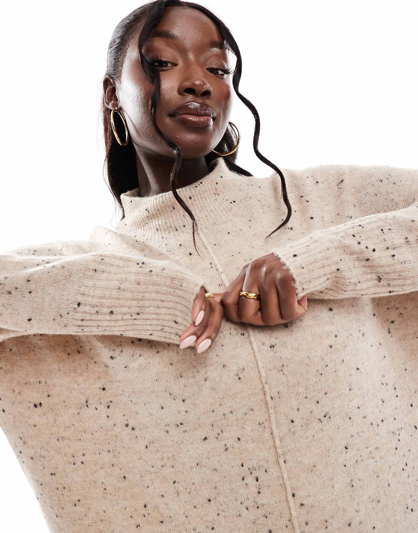 High Neck Jumper With Seam Detail