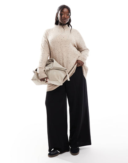 High Neck Jumper With Seam Detail