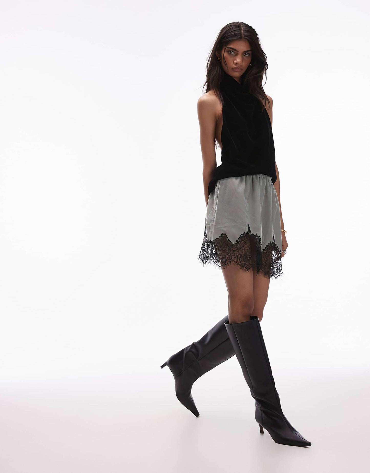 Velvet Mini Skirt