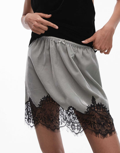 Velvet Mini Skirt
