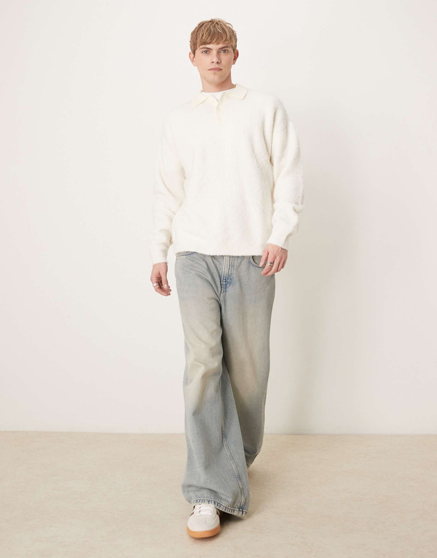 Knitted Relaxed Rugby Textured Polo