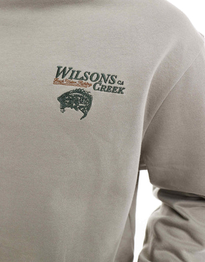 Boxy Oversized Sweatshirt With Vintage Chest Print