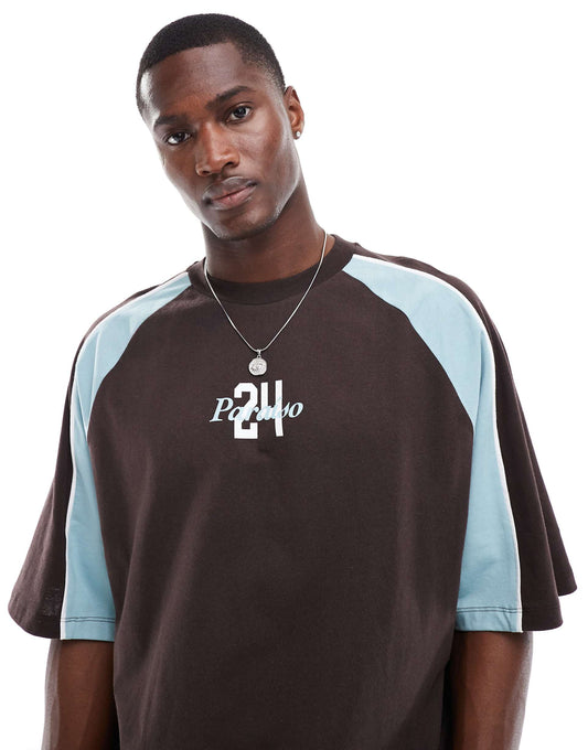 Oversized T-Shirt With Sporty Cut And Sew