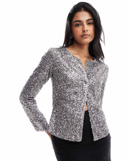 Sequin Knit Cardigan