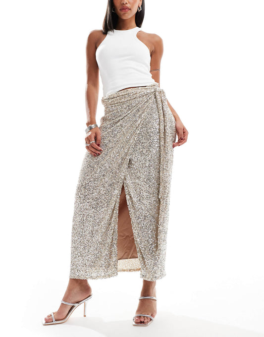 Jaspre Embellished Midi Skirt