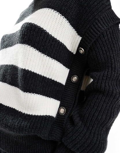 Knit Jumper With Button Side Detail