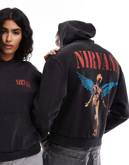 Unisex Oversized Hoodie With Nirvana Prints