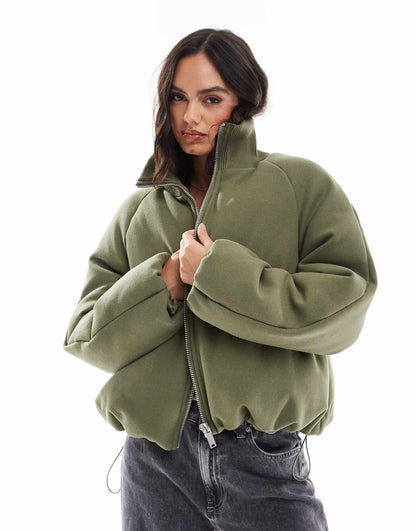 Knit Collar Clean Puffer Jacket