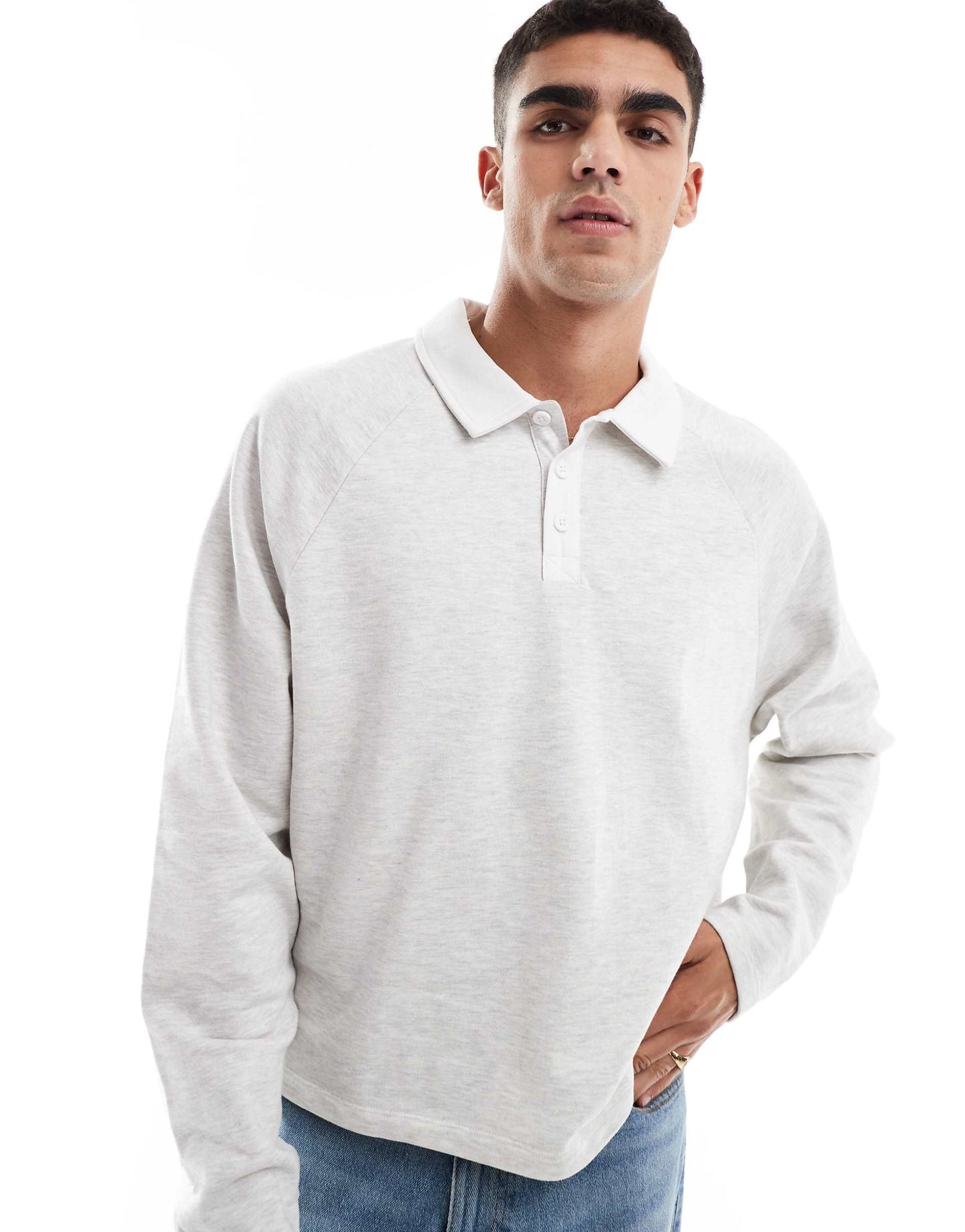 Rugby Polo Sweatshirt With Raglan Sleeves