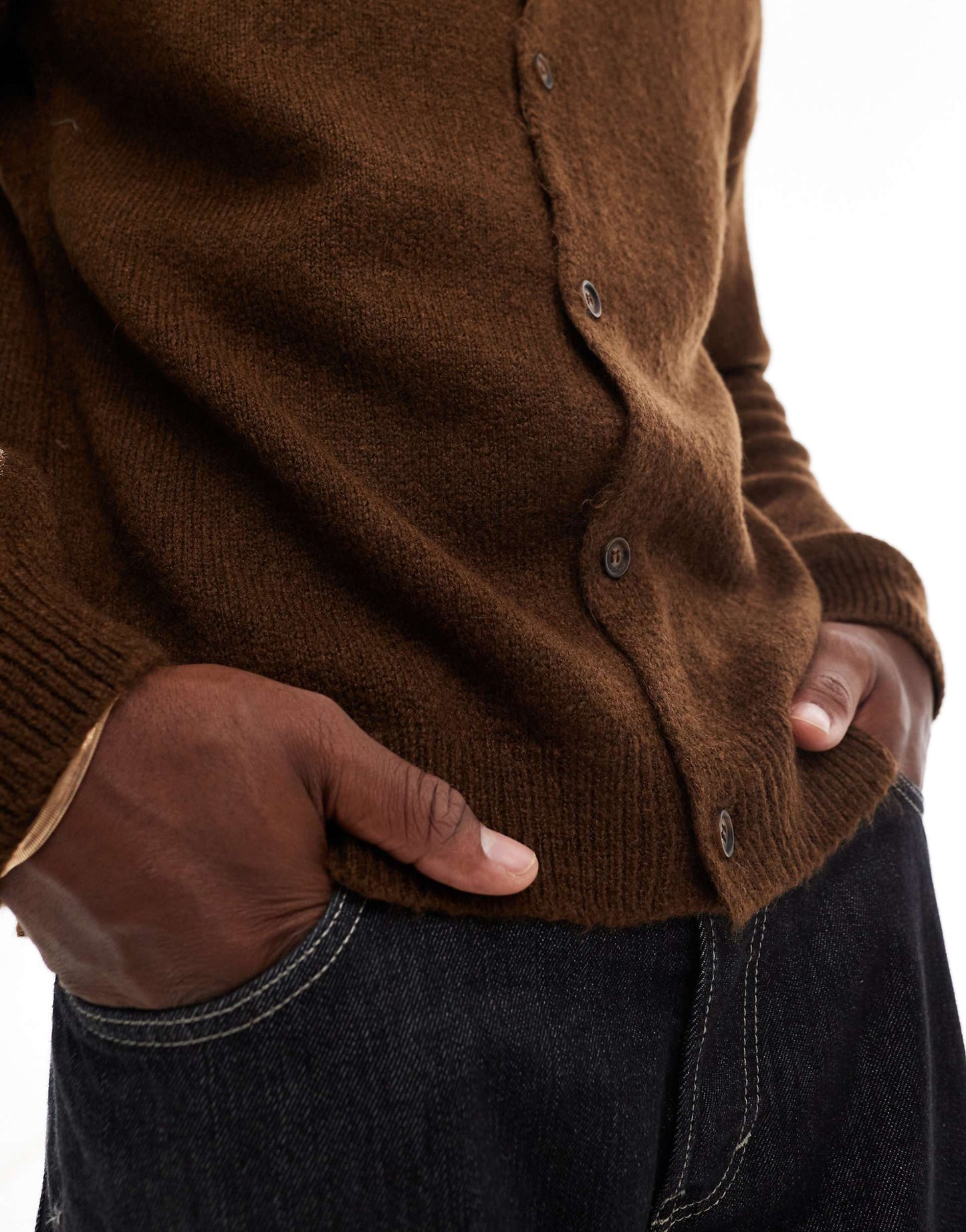 Relaxed Knitted Collar Cardigan