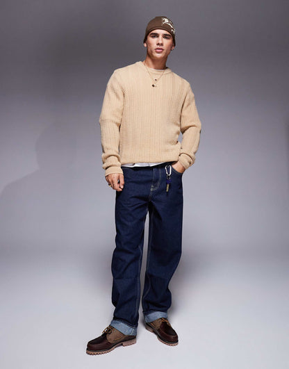 Knitted Jumper With Contrast Rib