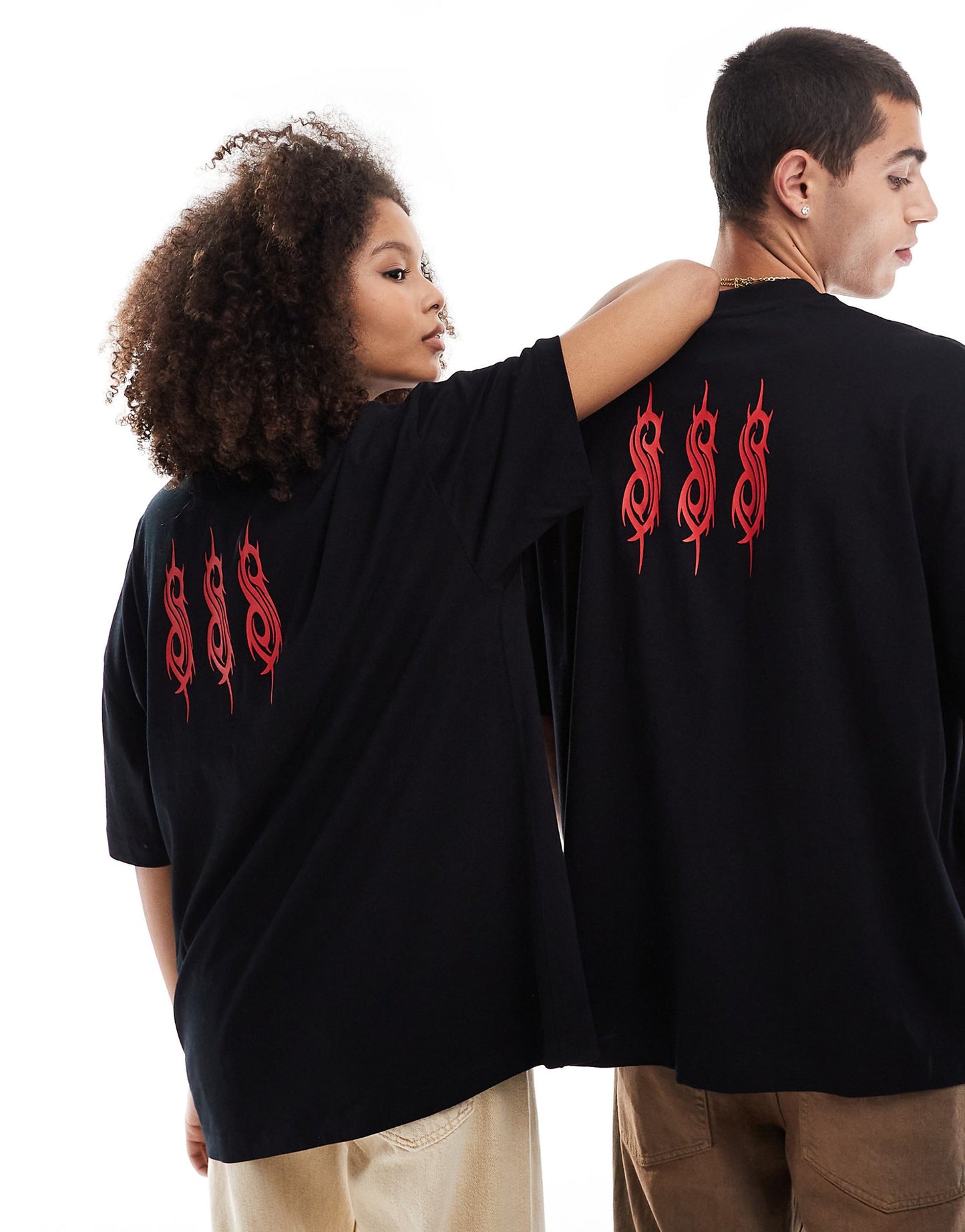 Unisex Oversized License T-Shirt With Slipknot Prints