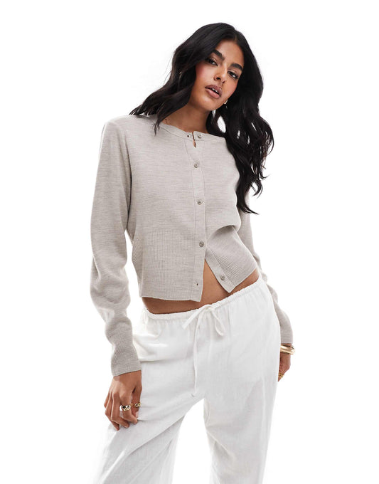 Knitted Slash Neck Cardigan