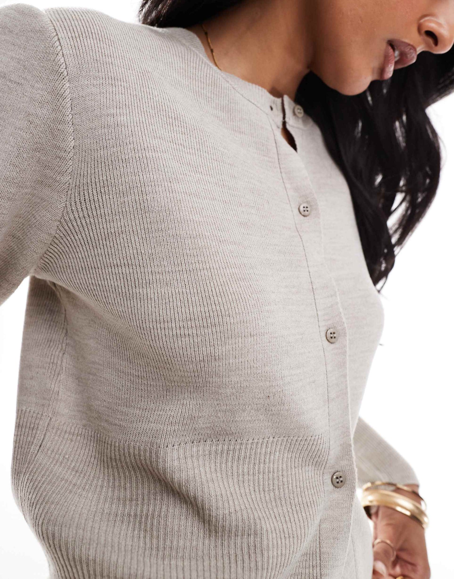 Knitted Slash Neck Cardigan