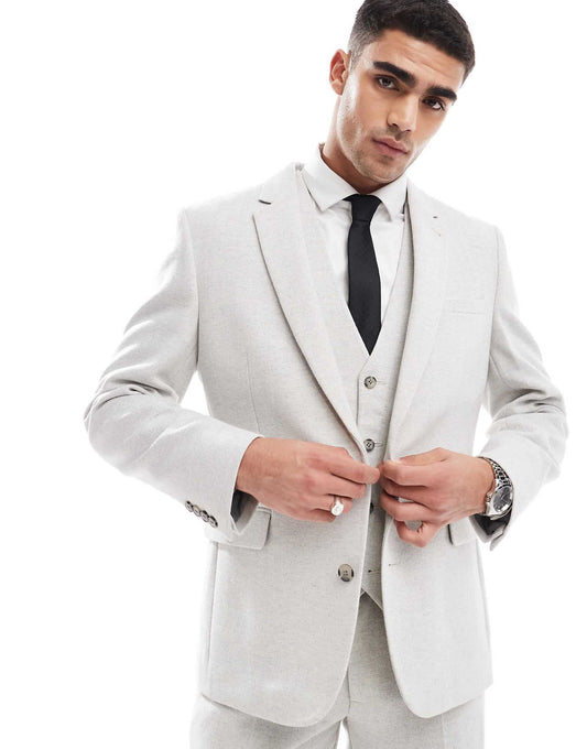 Slim Suit Jacket With Wool