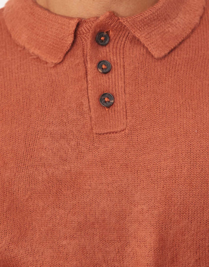 Oversized Boxy Fit Polo Jumper