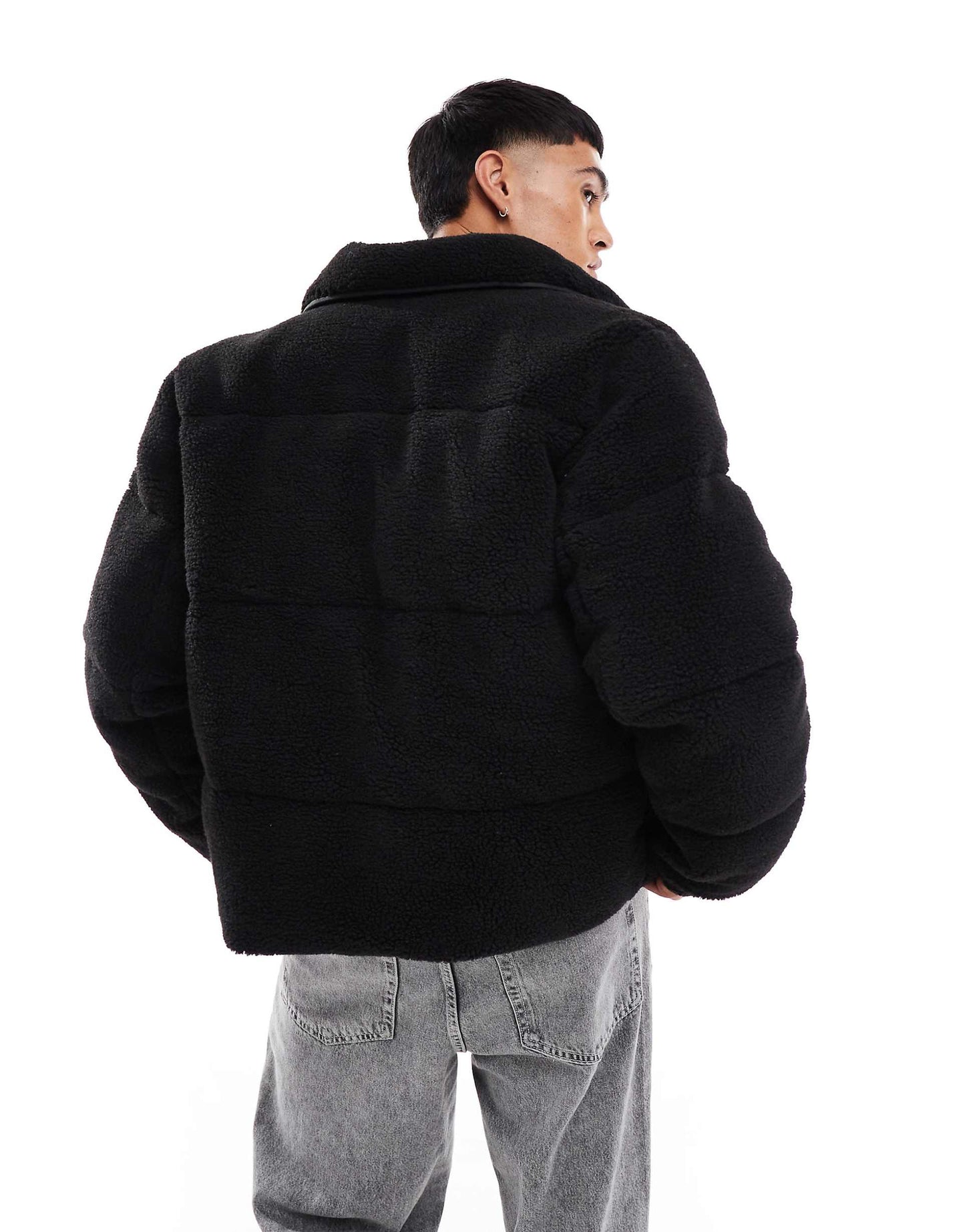 Oversized Borg Puffer Jacket
