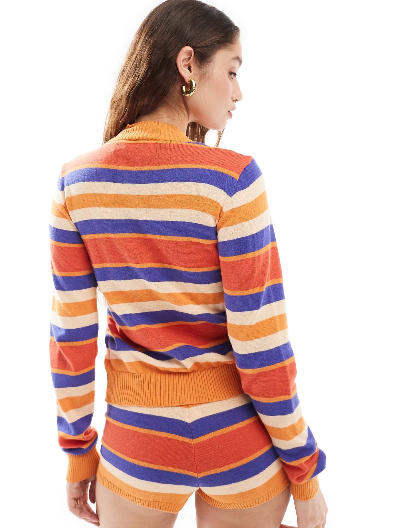 Zip Up Ombre Stripe Knit Co-Ord