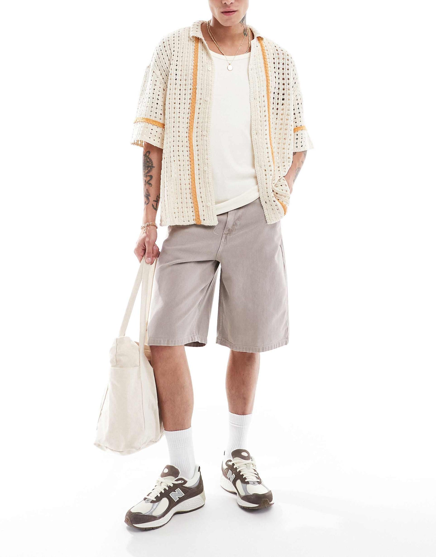 Crochet Orange Stripe Shirt