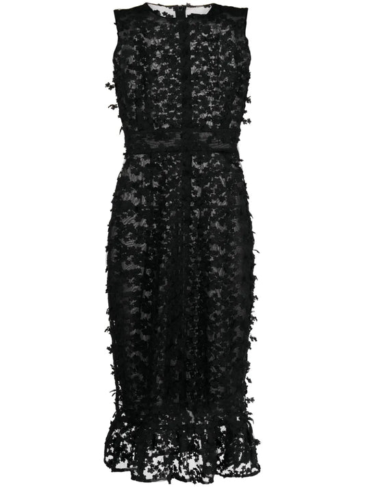 Floral-Lace Midi Dress