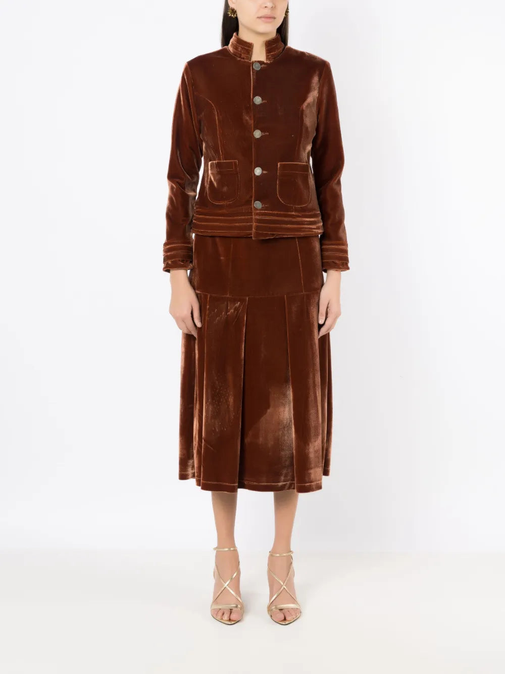 Ferradura Button-Up Velvet Jacket