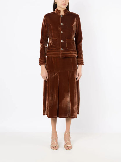 Ferradura Button-Up Velvet Jacket