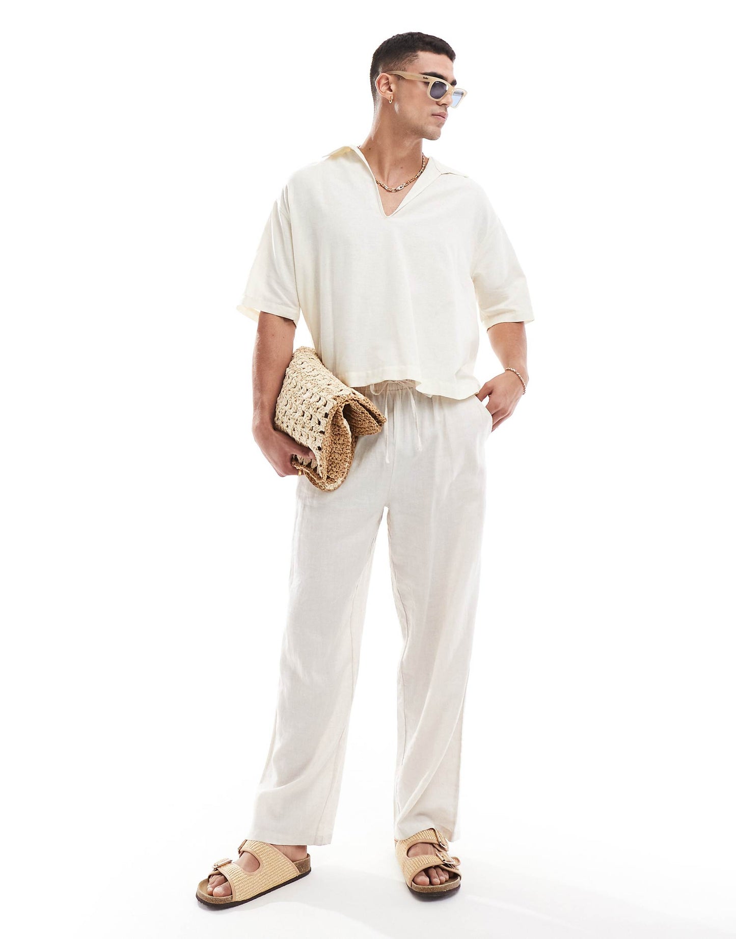 Oversized Overhead Shirt With Linen Mix