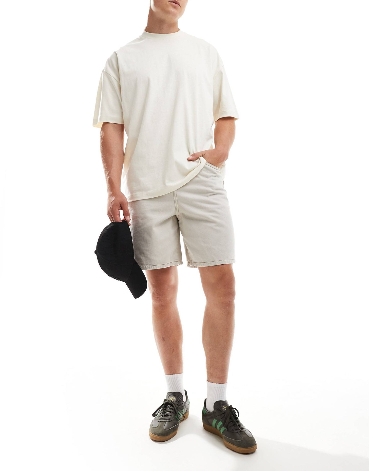 Woven Jorts With Contrast Tobacco Stitch