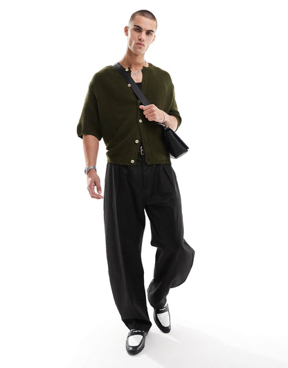 Oversized Knitted Button Through Top