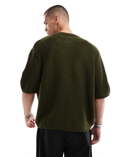 Oversized Knitted Button Through Top