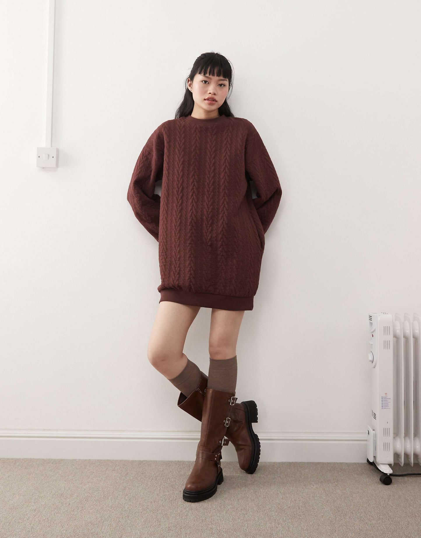 Cable Sweat Mini Dress