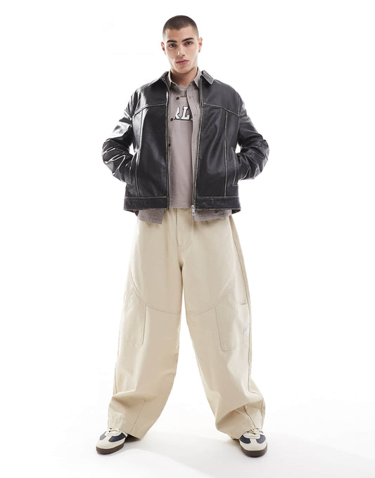 Baggy Trousers With Workwear Patch