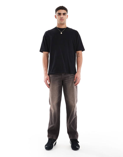 Straight Leg Jeans With Tint