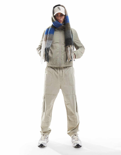 Washed Baggy Cargos With Panel Detailing