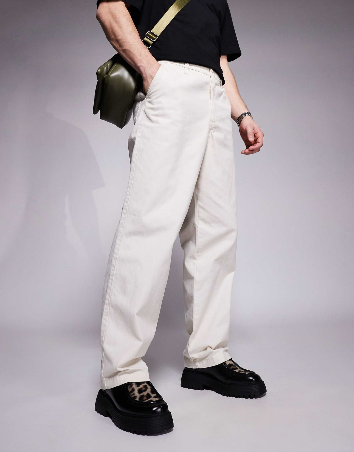 Baggy Fit Trousers With Workwear Patch