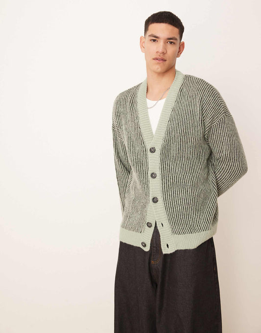 Co-Ord Oversized Knitted Rib Cardigan