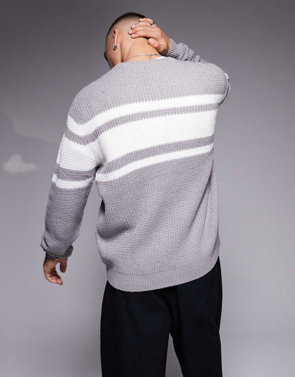Relaxed Knitted Crew Neck Jumper