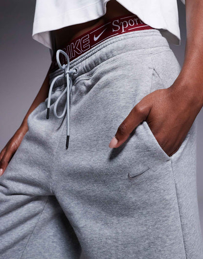 Gym Life Swoosh Wide Leg Joggers With Boxer Detail