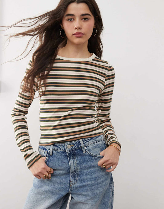 Retro Stripe Long Sleeve Top