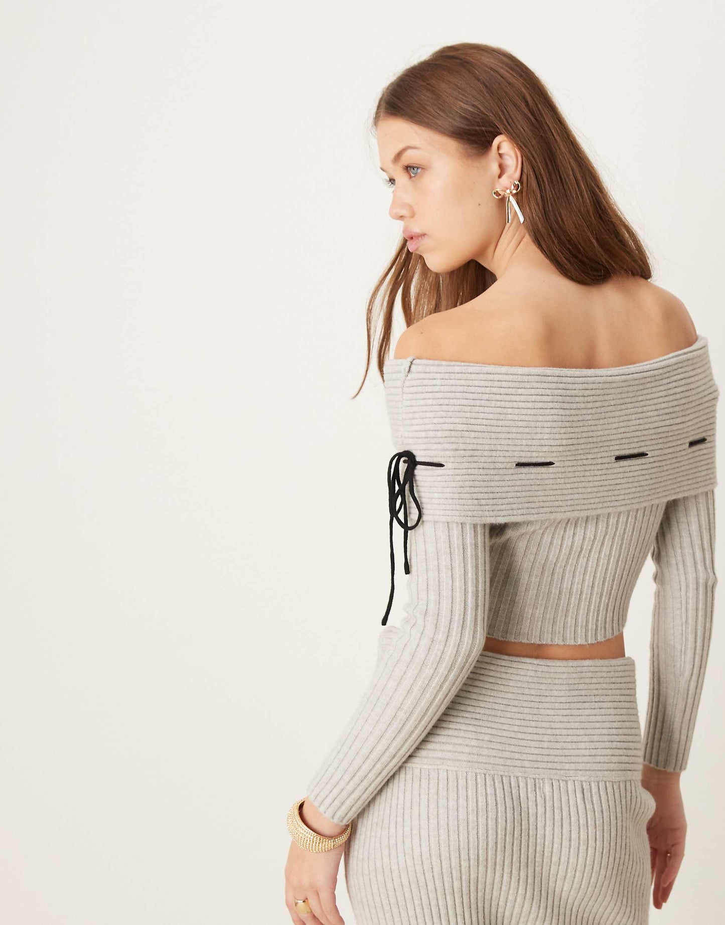 Bardot Tie Detail Jumper Co-Ord